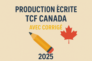 Production Ecrite TCF Canada Avec Corrige 2025